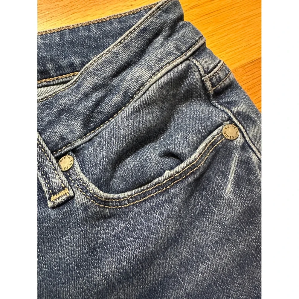 Paige Manhattan Bootcut Jeans Womens 28 Blue Medium Wash Stretch Denim Flare